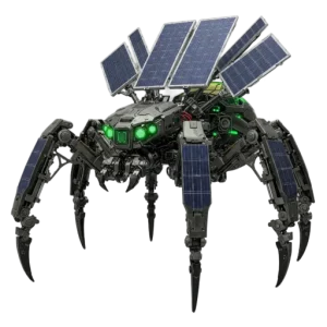 Roboterspinne mit Solarmodulen - Ladespinne